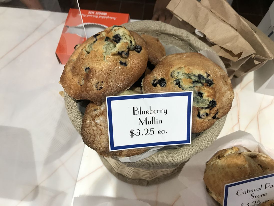 An unsung hero at Levain—their blueberry muffins <br>(Jen Chung / Gothamist)